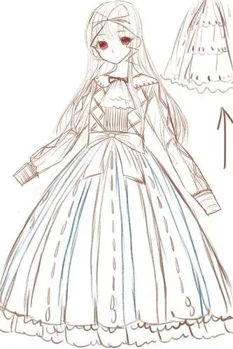 动漫女孩简笔画奇迹暖暖古装裙子简笔画怎么画简笔画教程古装裙子简笔