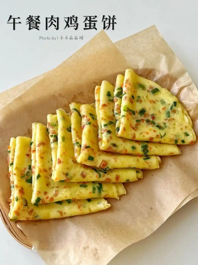 家里常做营养快手早餐7515敲软乎的鸡蛋饼73.
