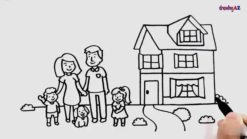 四人简笔画创意简笔画一家四口一家四口全家福简笔画怎么画幸福的一家