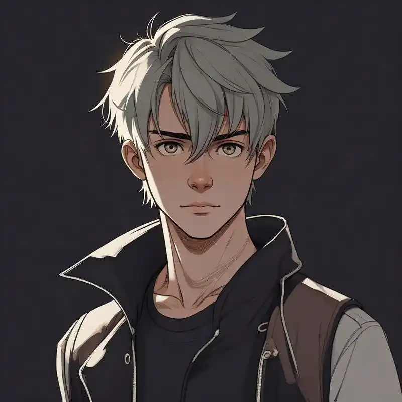 手绘风格男生头像,霸气高冷90