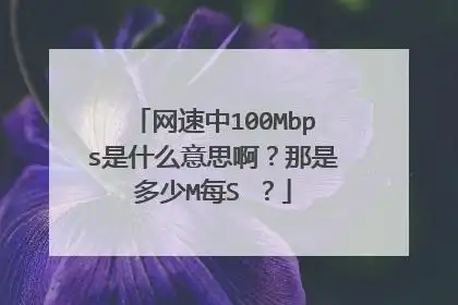 网速中100mbps是什么意思啊?那是多少m每s ?