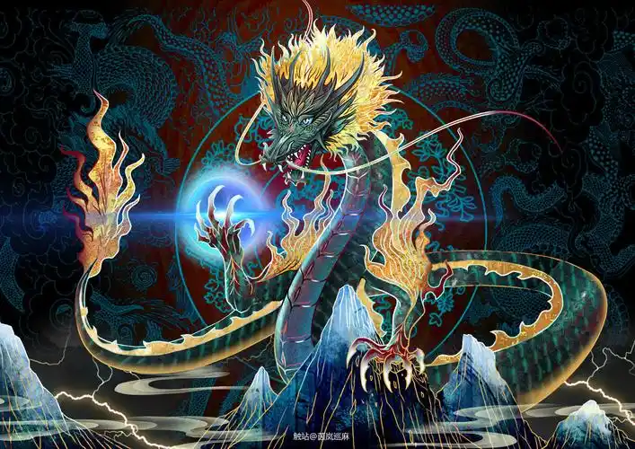 天之四灵·青龙插画图片壁纸