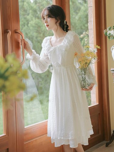 18岁成人礼礼服女高中生女孩晚礼服平时可穿白色裙子订婚连衣裙