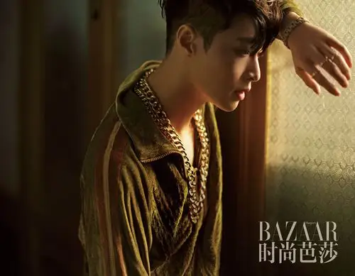 张艺兴《时尚芭莎》封面硬朗野性 眼神桀骜打造别样质感
