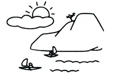 当前素材山水风景简笔画