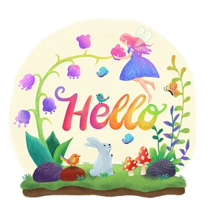 童年可爱梦幻风hello你好英文单词