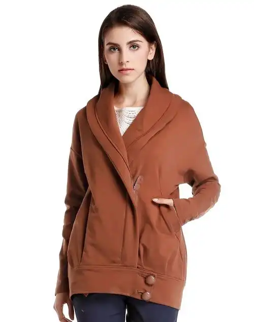 红褐色清新淑女长袖外套
