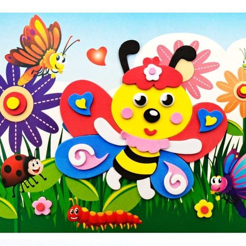 手工制作粘贴画 幼儿园贴画2--6岁 【b款全套20张】手工课入门款