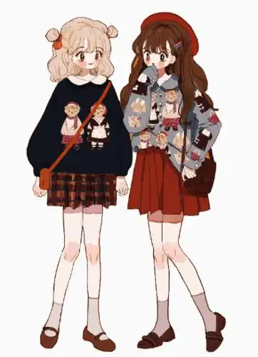 马克笔手绘服装穿搭少女穿搭全身图