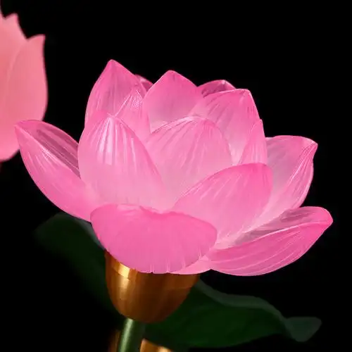 花灯花瓶莲花供佛家用琉璃佛供观音荷花佛教摆件
