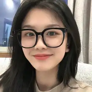 蓝光防辐射眼镜女圆脸图片