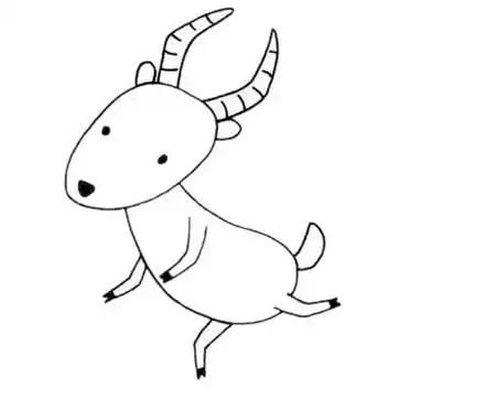 羚羊简笔画步骤图片大全 中级简笔画教程-第1张