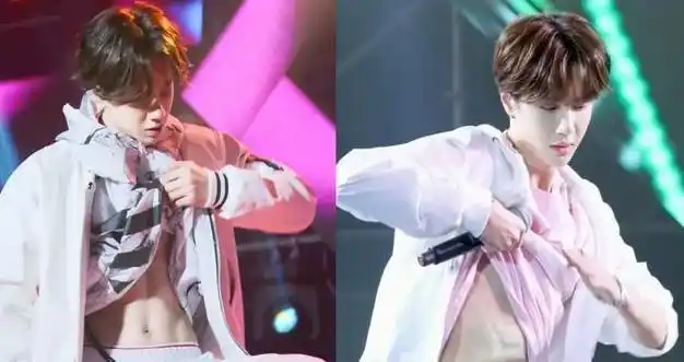 可以看得到李现的身材是特别的棒的,肚子上的8块腹肌特别明显