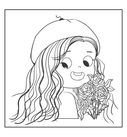 板绘线稿头像练习女孩头像