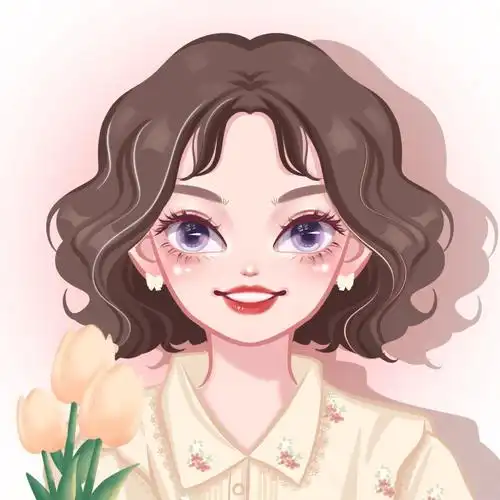 女生头像小卷发女孩