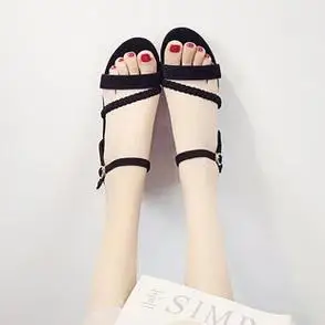 新款大东凉鞋女2021年夏季仙女风中跟粗跟百搭时装一字带罗马女鞋