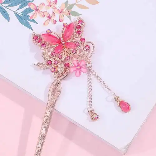 中式发簪古典儿童配饰头饰步摇汉服发钗古代贵妃古装流苏公主包邮