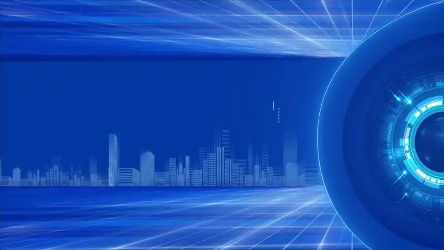 蓝色科技感未来数据都市背景视频