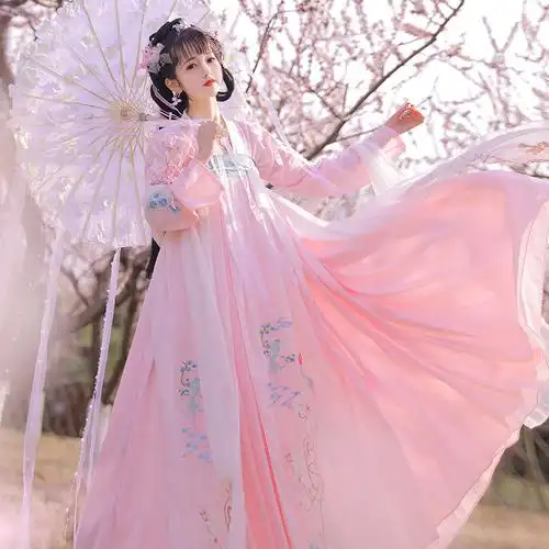 桃妖汉服女古装正品原创中国国风超仙飘逸刺绣汉服