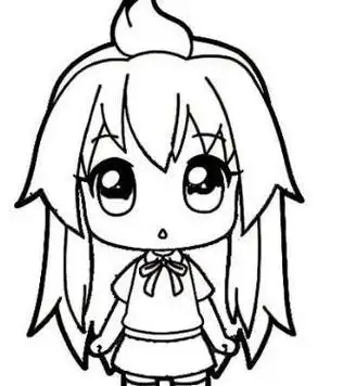 女孩漫画大头照简笔画