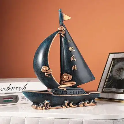 一帆风顺帆船创意客厅玄关摆设模型