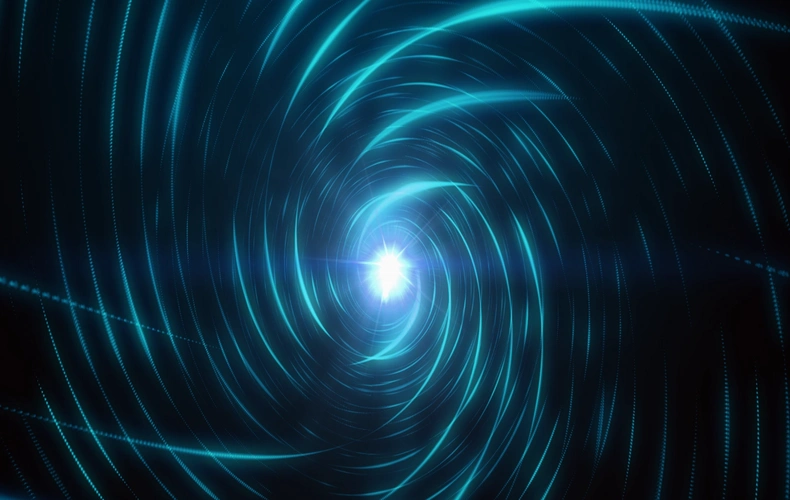 耀眼光芒闪烁蓝色光线漩涡逆时针转动mov动态特效视频-92素材网