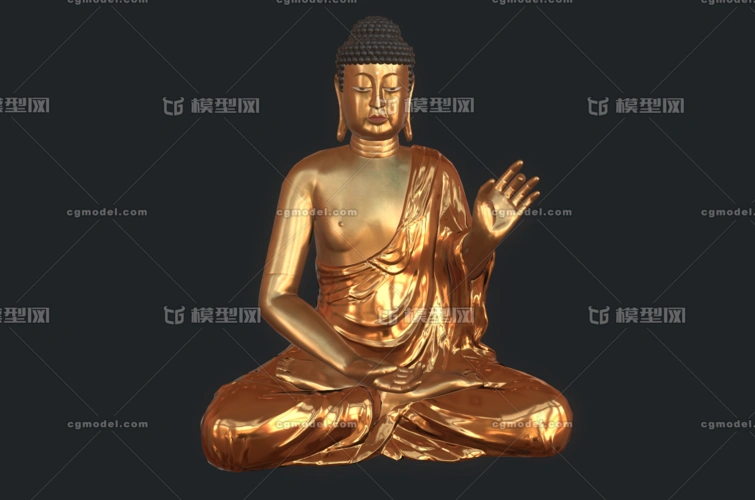 108 pbr次世代 佛像 金佛 如来 佛祖 坐佛 释迦牟尼 寺庙 寺院 摆件