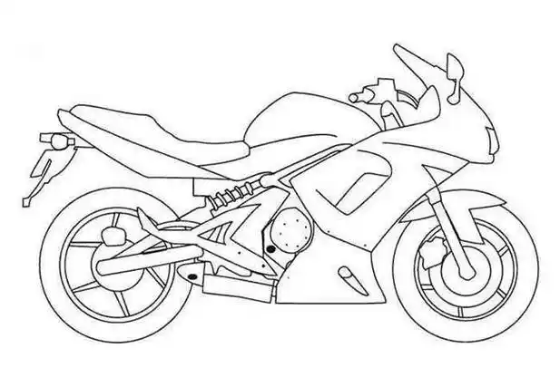 3款帅气的公路赛摩托车简笔画图片摩托车的简单画法