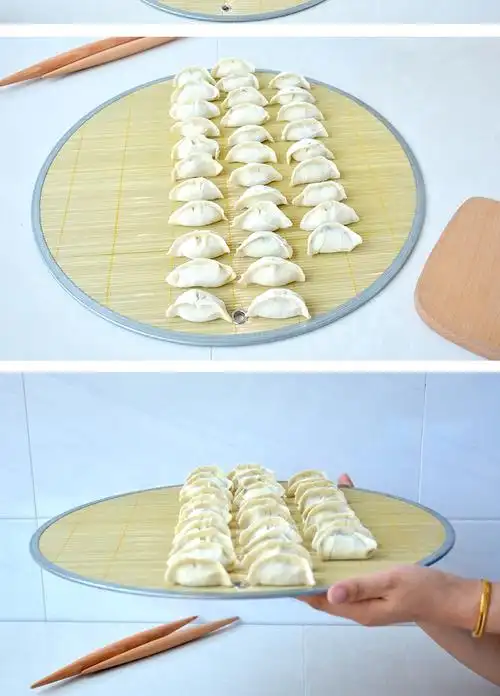 水饺盘包饺子放置盘竹制摆饺子馒头千层饼圆形家用托盘晒物盘