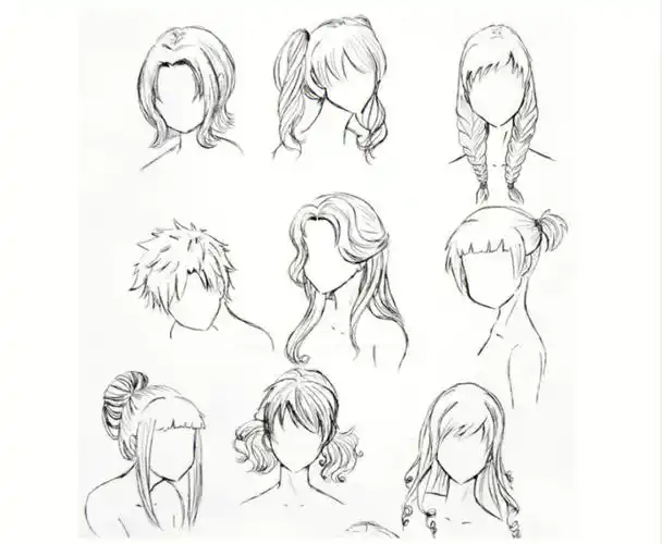板绘素材最全的漫画人物头发绘画教程