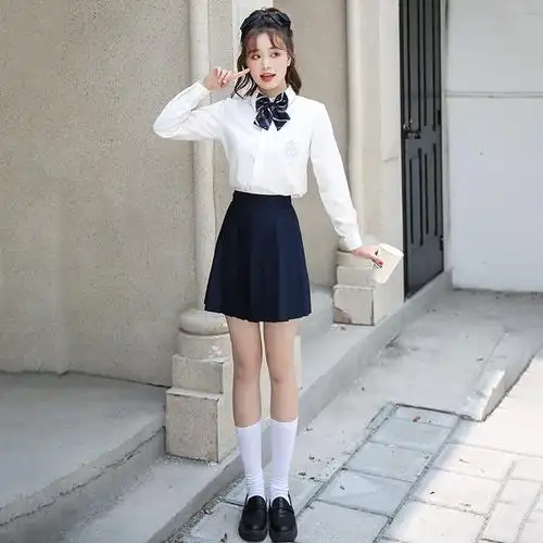 jk制服百褶裙短裙学院风高腰a字半身裙全套日系学生校服班服套装