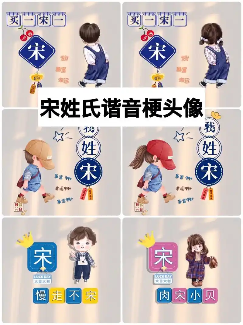 宋姓头像,宋姓谐音梗网名 #百家姓 #姓氏谐音梗 #头像定制 - 抖音