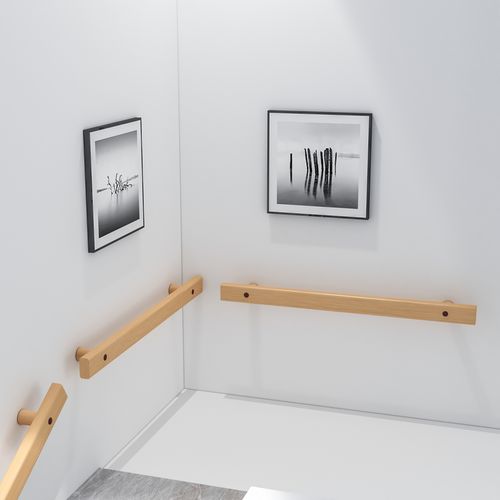 靠墙楼梯扶手栏杆老人简易幼儿园走廊室内家用过道儿童竹木质护栏 –