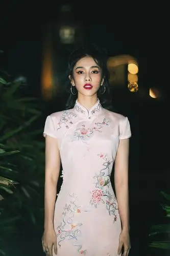 白鹿粉色旗袍装魅力性感写真图片,白鹿图片-第9图