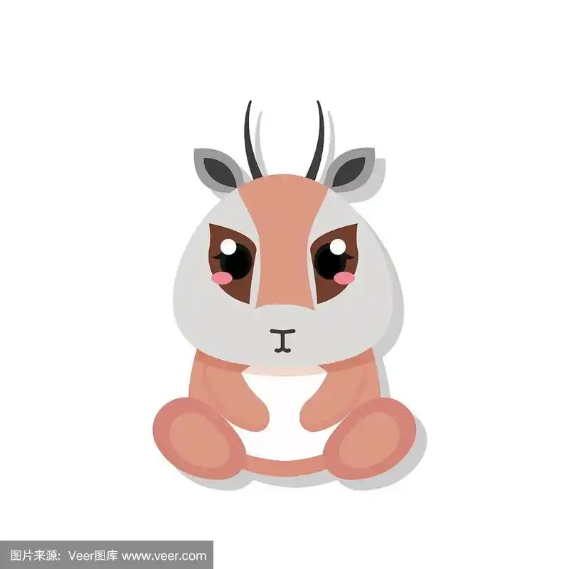 羚羊,可爱的,婴儿,分离着色,背景分离