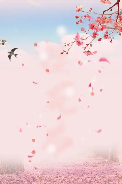 粉色唯美春季上新桃花春天背景免抠素材免费下载_觅元素51yuansu.com