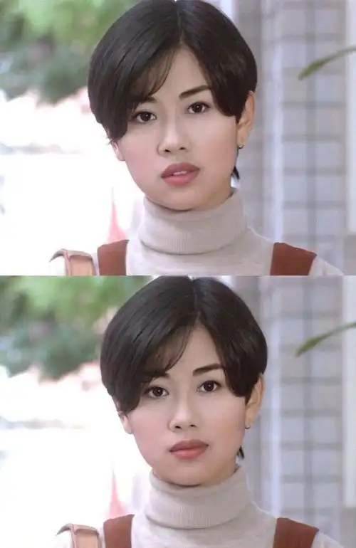 除了陈法蓉的短发造型很出圈之外,陈松伶的短发造型也很时髦,在过去