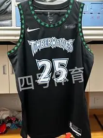 nba 罗斯森林狼1号热压球迷版球衣 带有赞助商logo