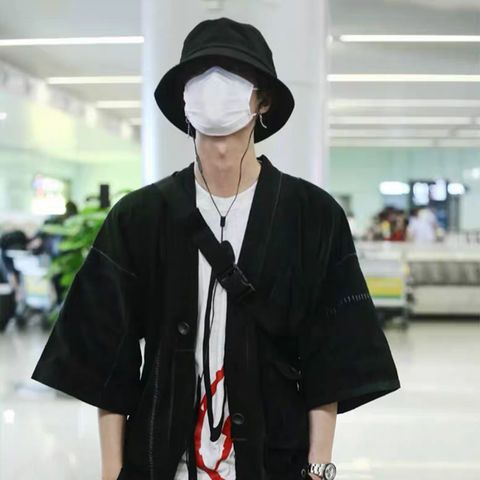 王一博同款渔夫帽男潮夏款日系夏季新款男士帽子大头围防晒遮阳帽