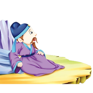 独坐敬亭山的古代人物插画