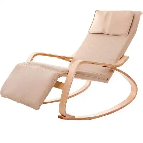 北欧阳台摇椅躺椅实木懒人椅单人沙发休闲摇摇椅子午睡逍遥椅家用