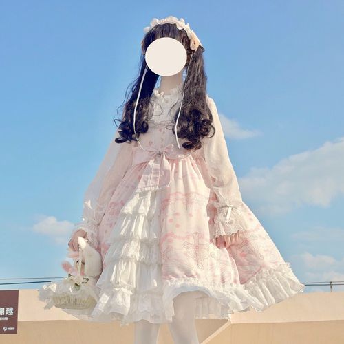 全款 梦之天鹅湖洛丽塔粉色jsk开襟甜美优雅原创lolita小裙子 - 女性