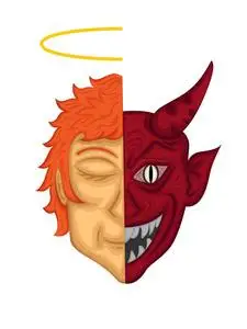 面动漫天使和恶魔两侧面动漫特征照片