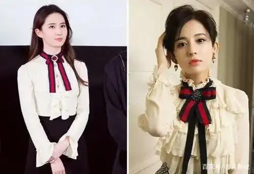 刘亦菲古力娜扎罕见撞衫,气质完全不一样,两位神仙颜值太难选