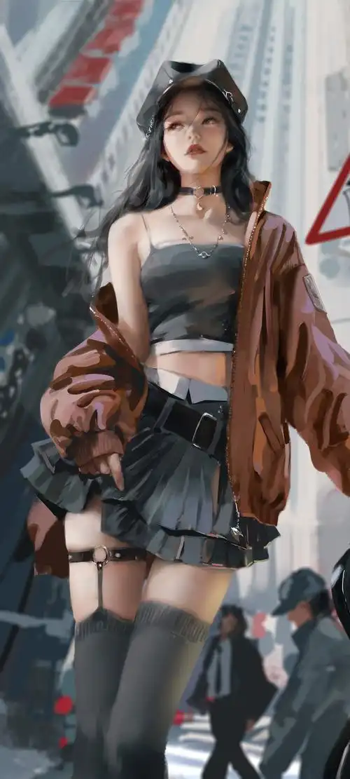 厚涂 高挑 美女 百褶裙 鬼刀高清手机背景壁纸壁纸