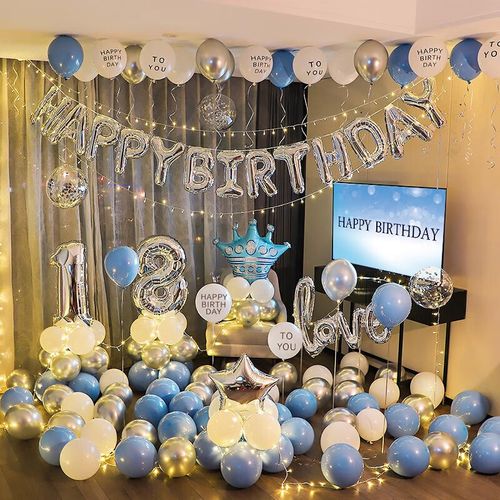 世绣(shi xiu) 成人18生日快乐气球派对男生女孩场景惊喜布置用品背景