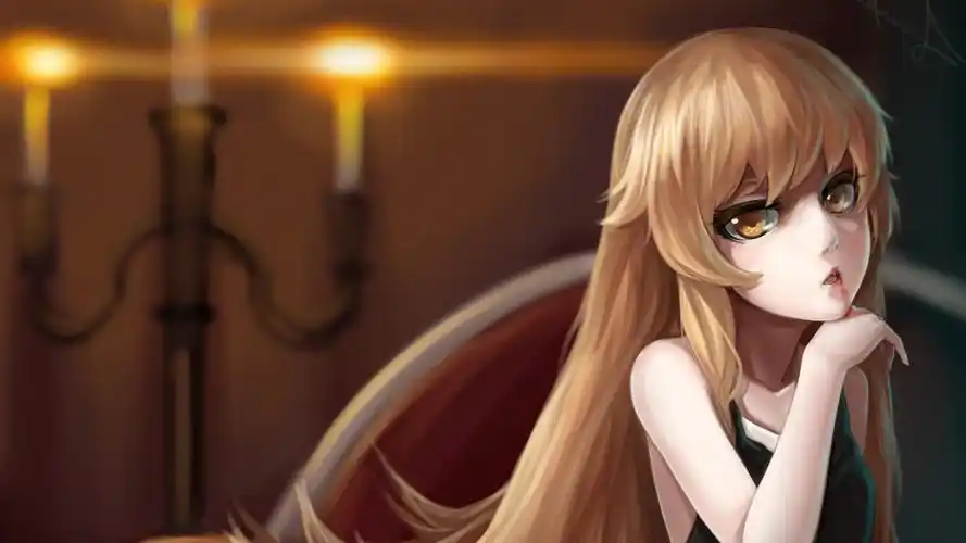 壁纸 金发碧眼的动漫女孩,吸血鬼 3840x2160 uhd 4k 高清壁纸, 图片