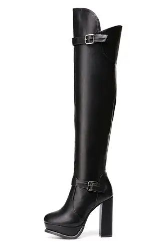 212秋冬季新款小辣椒细跟过膝长靴女士黑色高跟瘦腿长筒靴子女靴_货