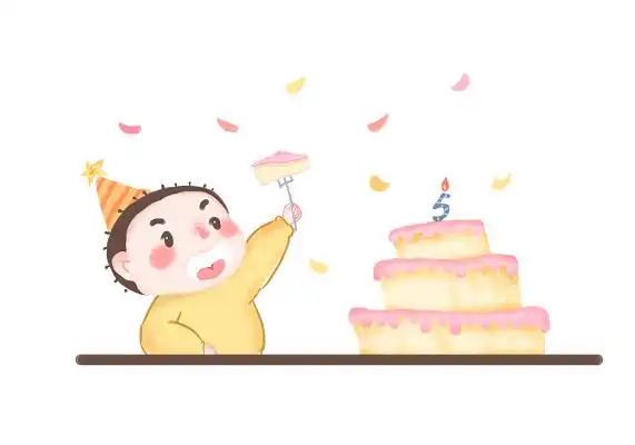 手绘卡通生日人物素材