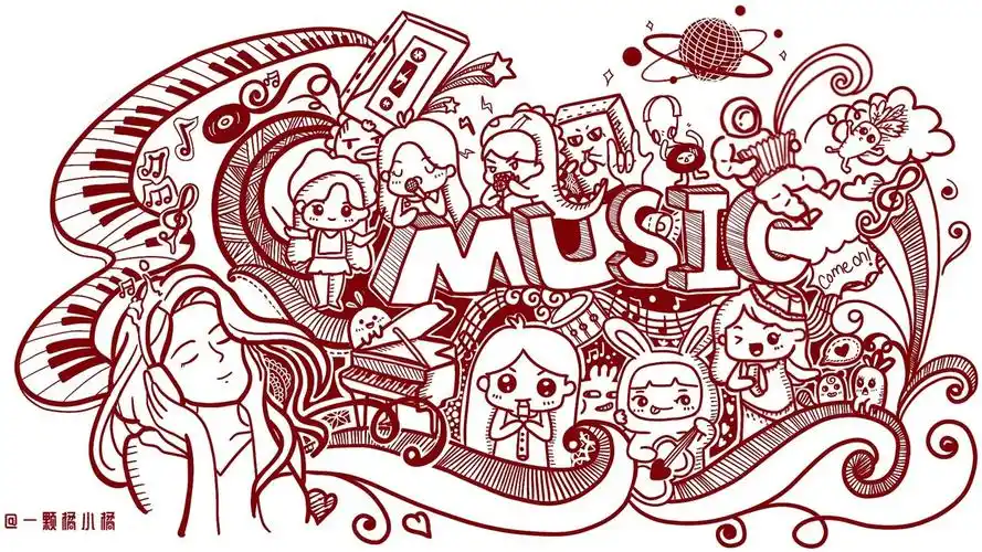 doodle线条风 音乐节_一颗橘小橘__插画师作品_涂鸦王国gracg.com